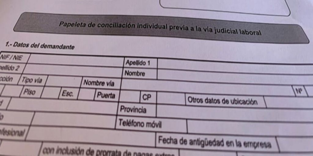 papeleta conciliacion laboral