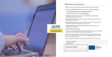 solicitar certificado prestaciones sepe