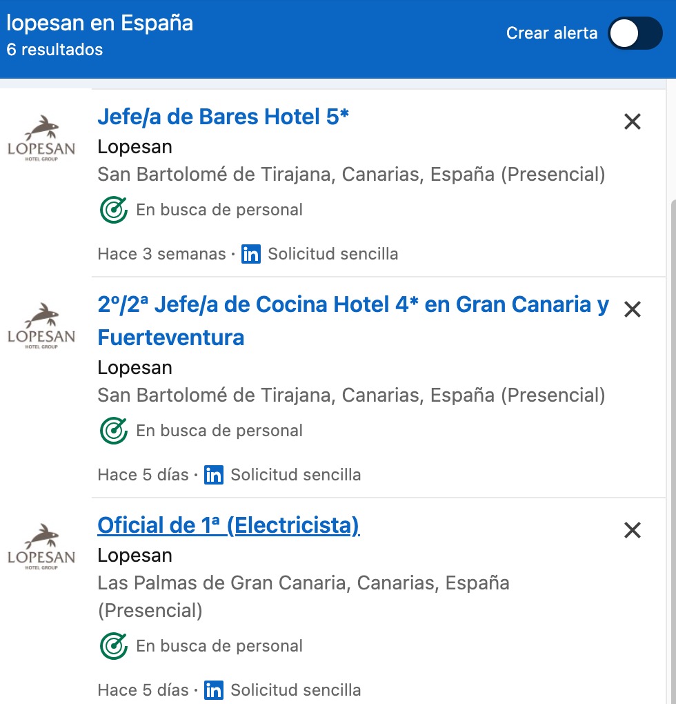 Trabajar en hoteles Lopesan