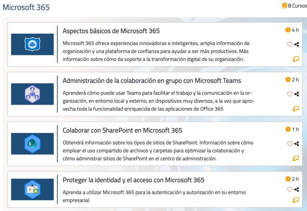 cursos sobre Office 365 gratuitos en el SEPE