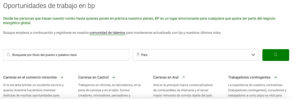 Ofertas de empleo de BP
