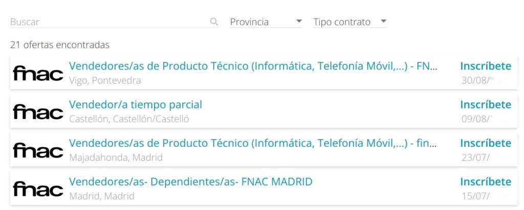 Trabajo como dependiente en Fnac a jornada completa o parcial