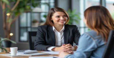 Posición de las manos en entrevista de trabajo