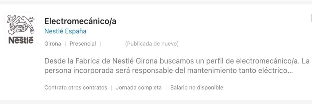 Ofertas para trabajar en la fábrica de Dolce Gusto de Nestlé