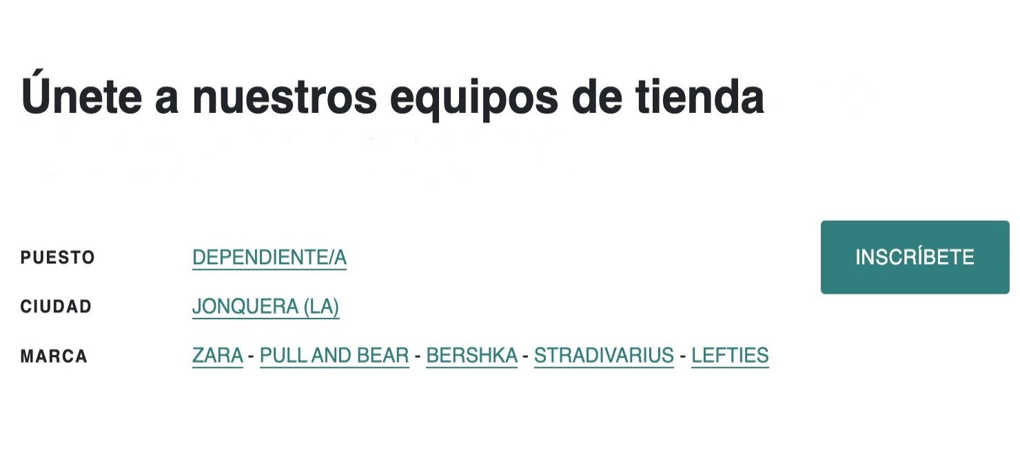 Inditex Careers inscribirte