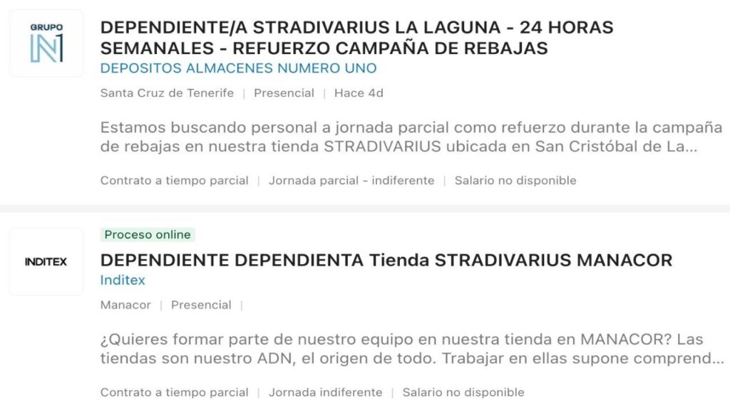 ofertas para trabajar en Stradivarius durante la campaña de Rebajas
