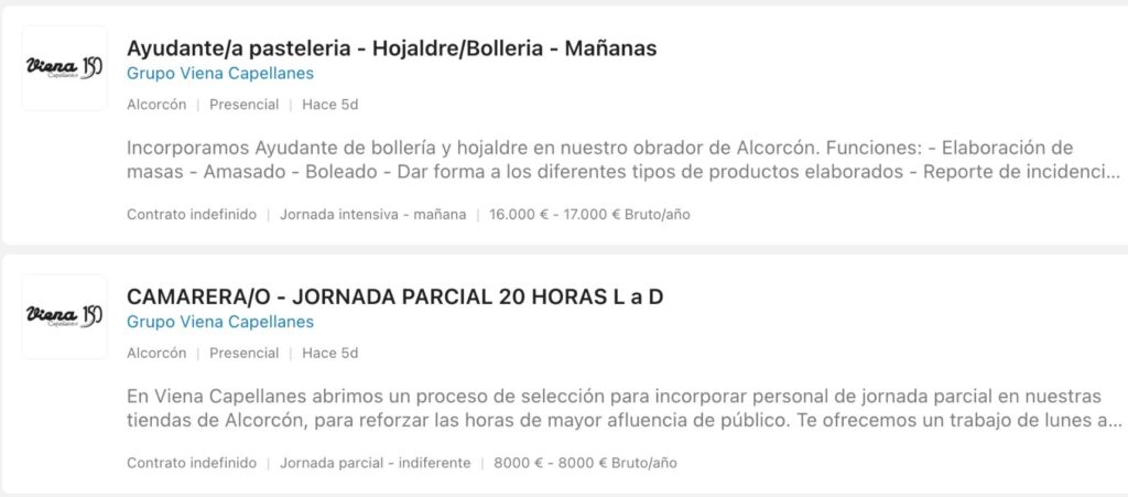 Encuentra empleo en Viena Capellanes