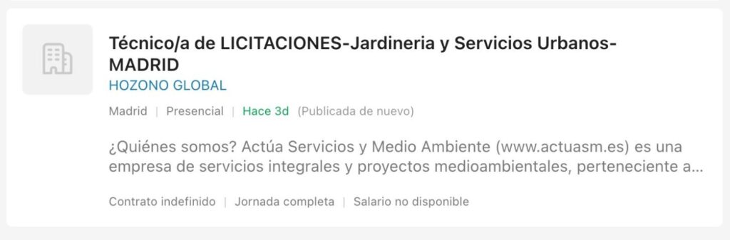 Ofertas de Empleo de limpieza viaria en Madrid
