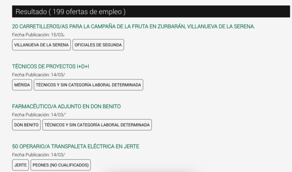 El Portal del SEXPE ofrece oportunidades de empleo para trabajar en Extremadura