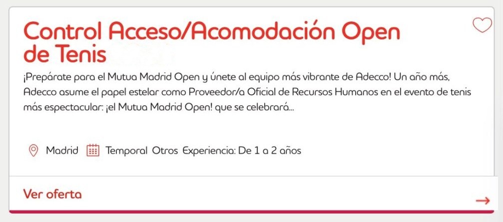 Ofertas de trabajo para el Mutua Madrid Open