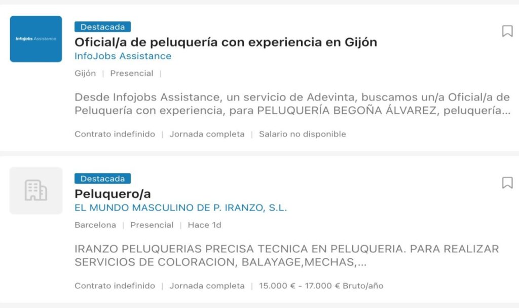 ofertas de peluquero