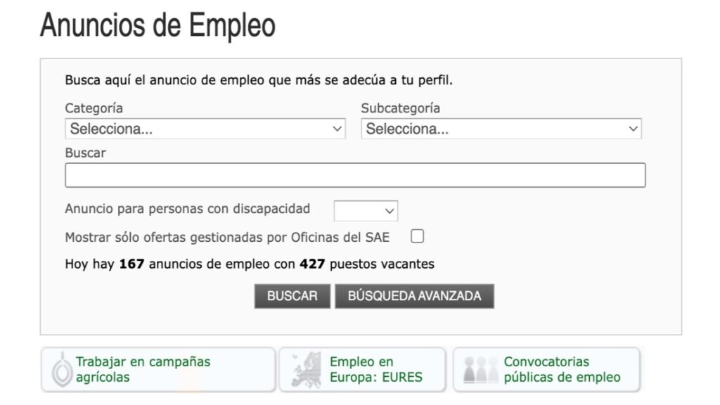 Cómo acceder a las ofertas de empleo del Servicio Andaluz de Empleo-SAE
