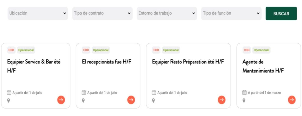 ofertas para trabajar en camping huttopia