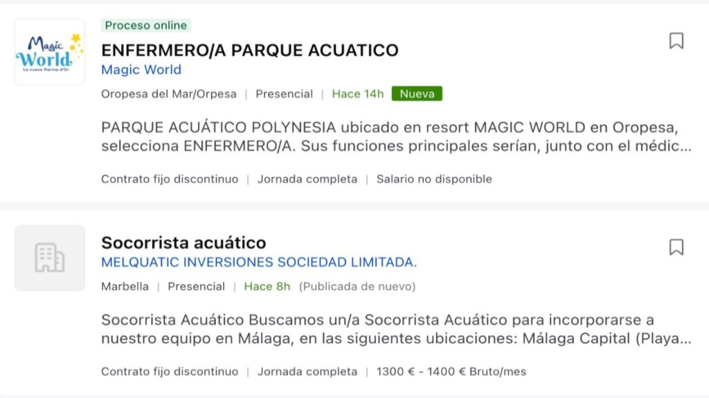 Se necesitan personas para trabajar en Parques Acuáticos