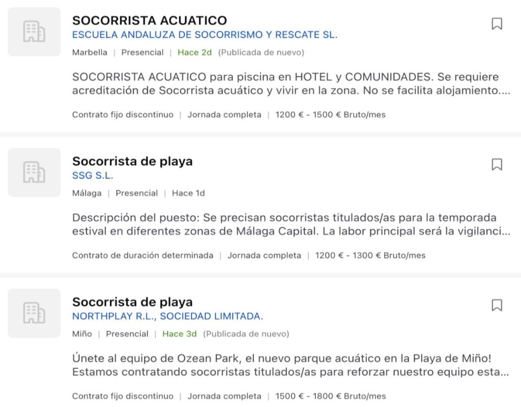 Trabaja como socorrista y consigue un sueldo de 1.500 euros al mes