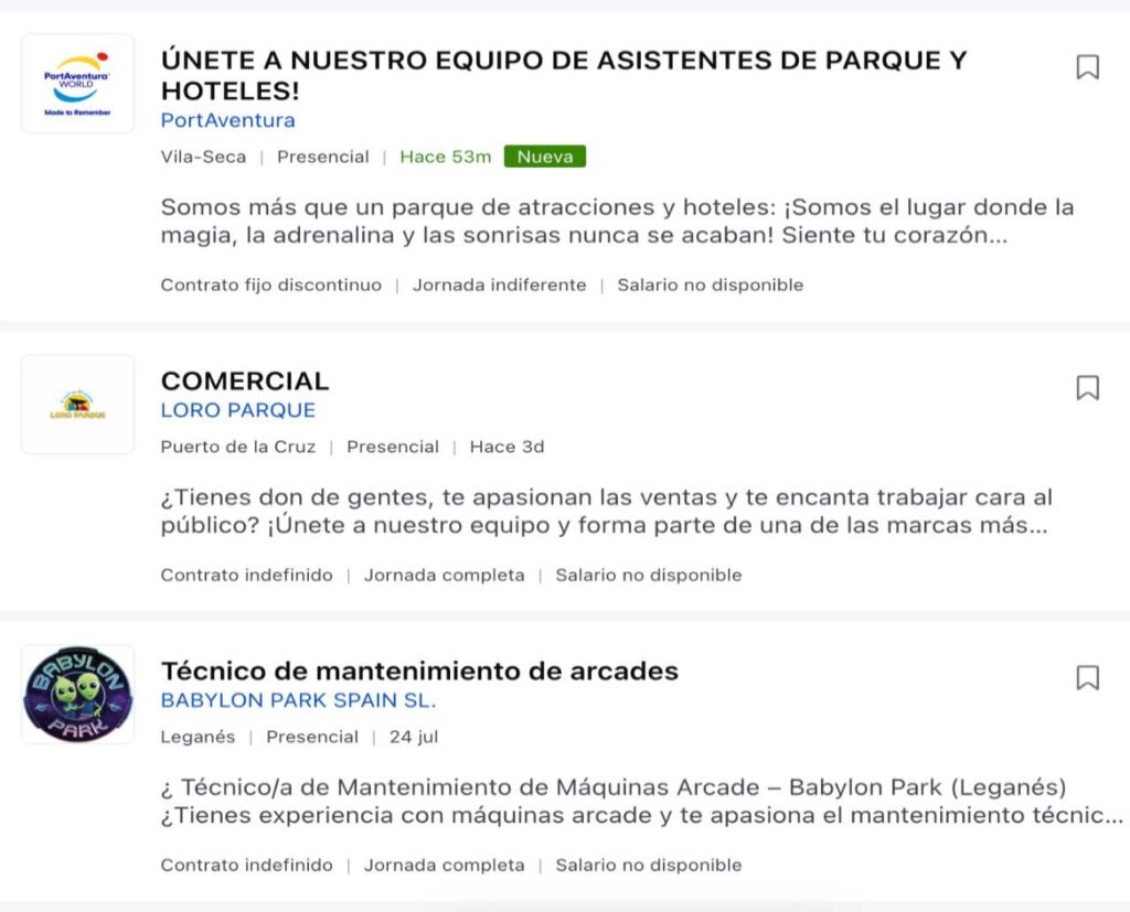 ¿Te gustaría trabajar en Parques de Atracciones? Accede a las últimas ofertas de empleo