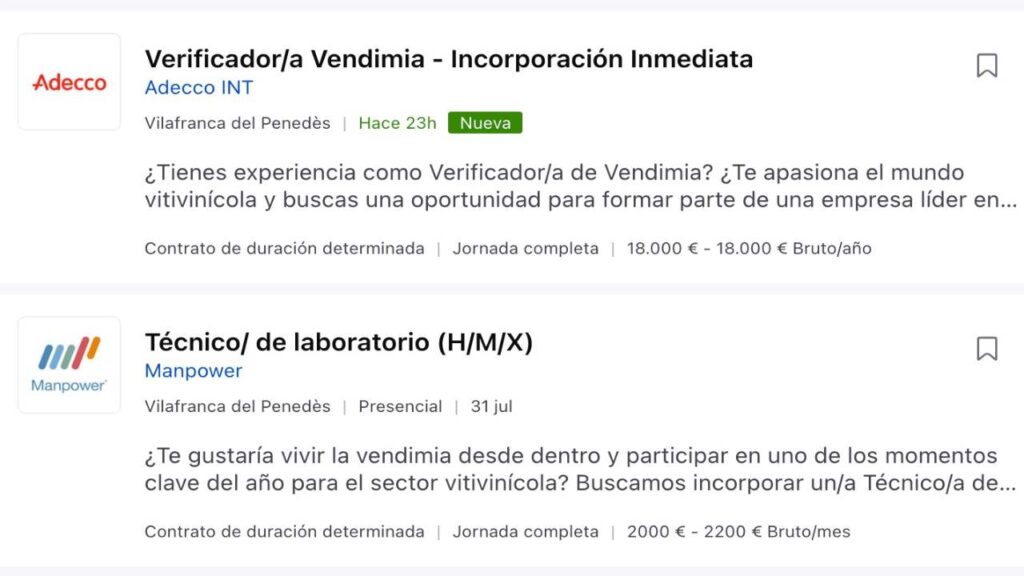 trabajar en la vendimia en Vilafranca del Penedès