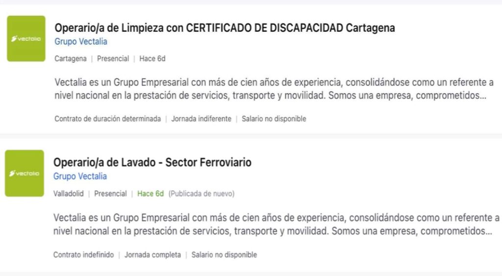 Vectalia busca personal de limpieza, envía tu CV