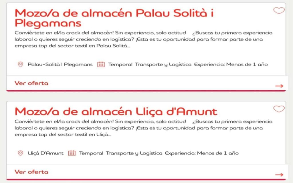Se necesitan empaquetadores textiles para el Black Friday