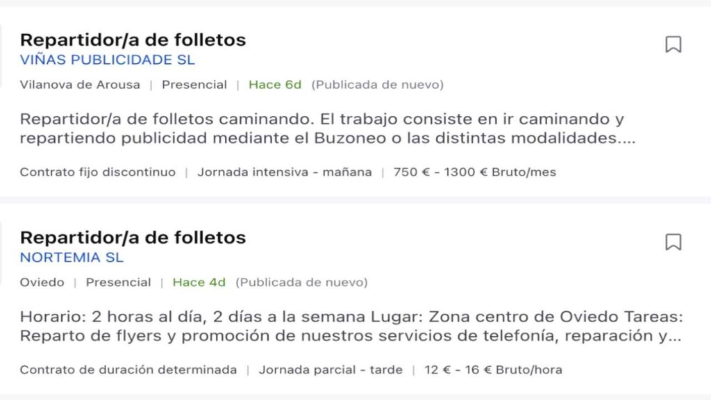 Ofertas de trabajo para repartir propaganda