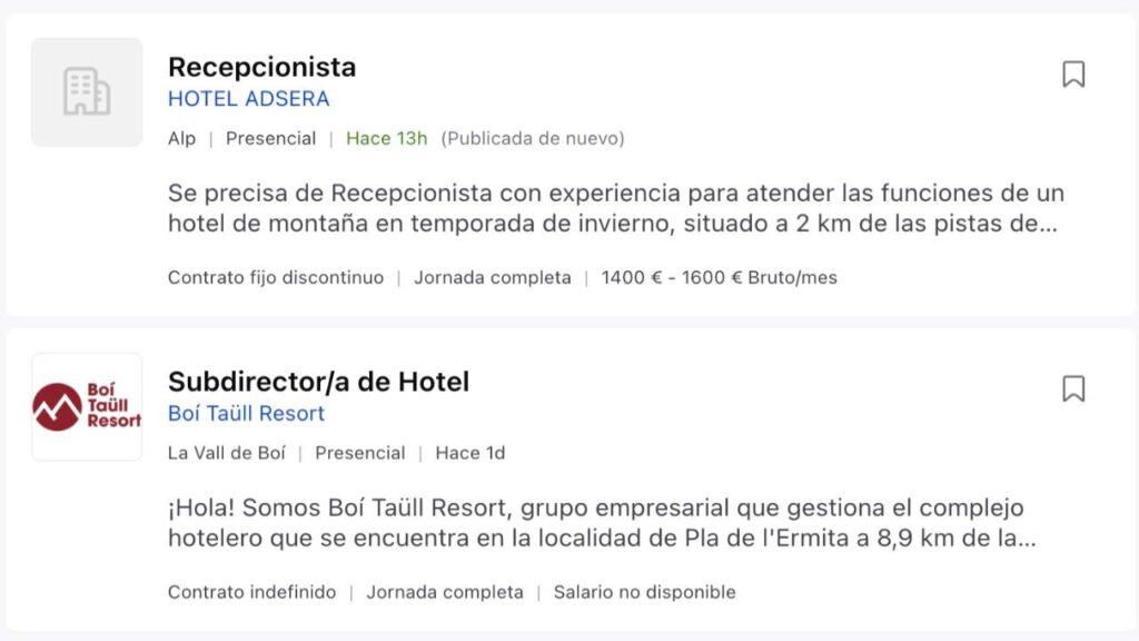 Infórmate de las vacantes para trabajar en invierno en estaciones de esquí