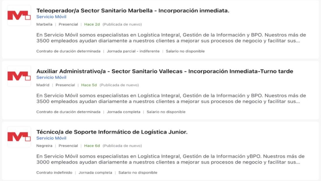 Trabajar en Grupo Servicio Móvil