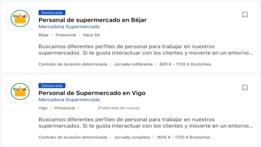 Se necesita personal para trabajar en supermercados: incorporación inmediata