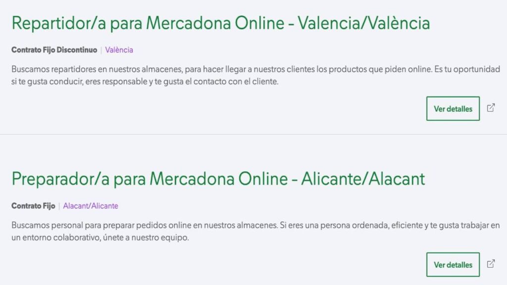 trabajar repartidor mercadona