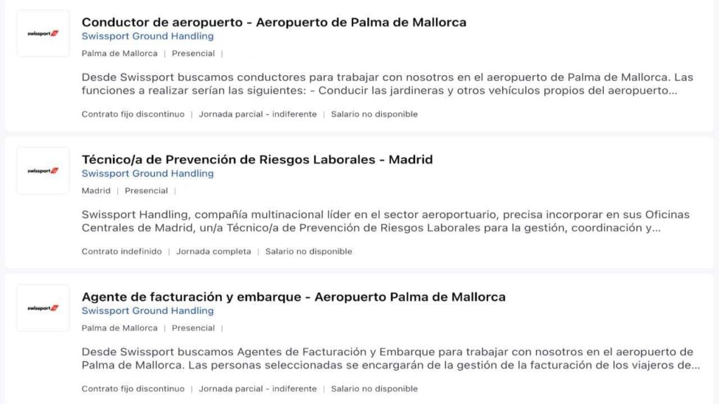 Ofertas de empleo en Swissport