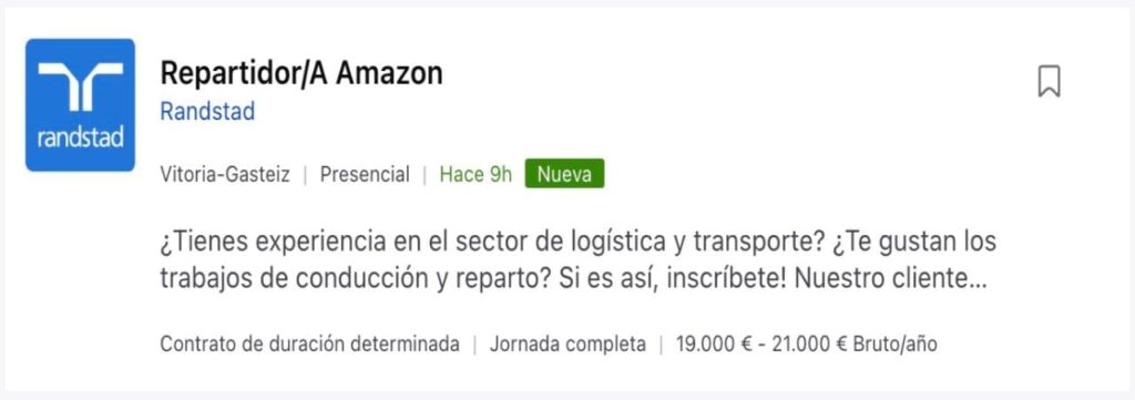Amazon busca trabajadores para repartir paquetes en España