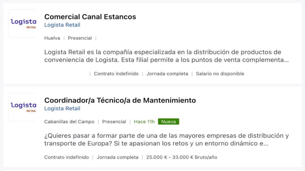 Ofertas de empleo en Logista Retail