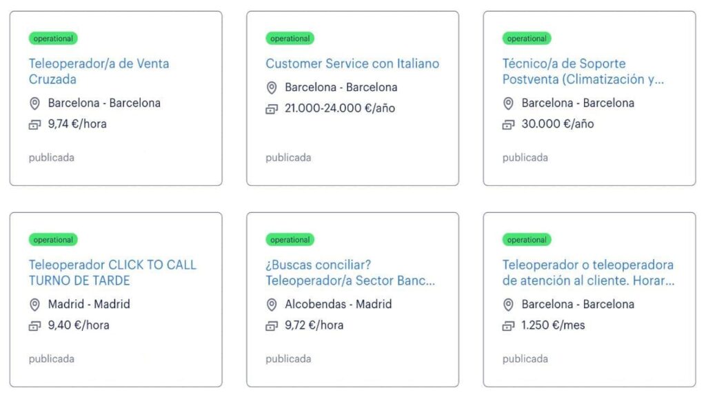Ofertas de empleo para personal de atención al cliente y sin experiencia laboral