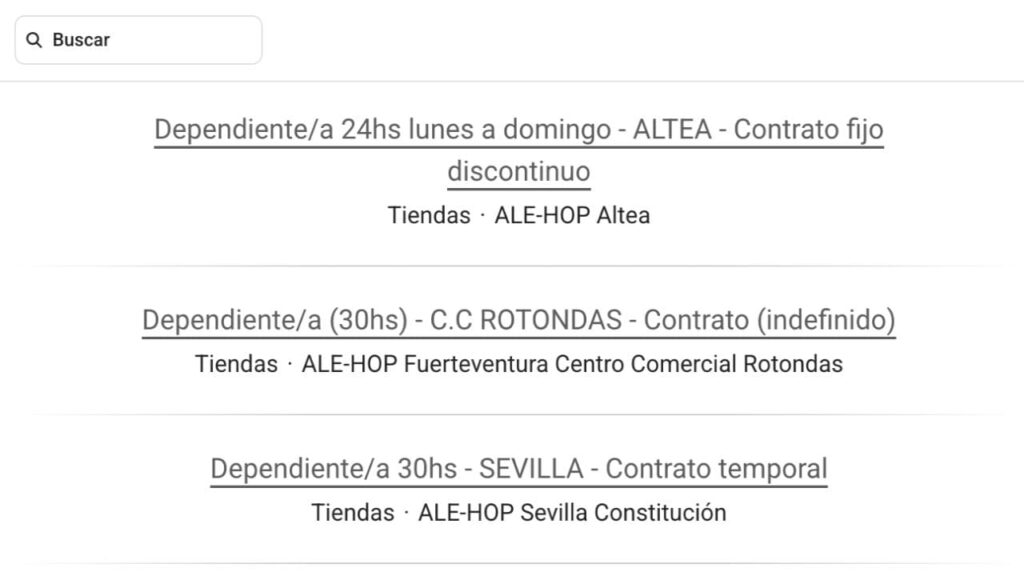 trabajar en tiendas Ale-Hop