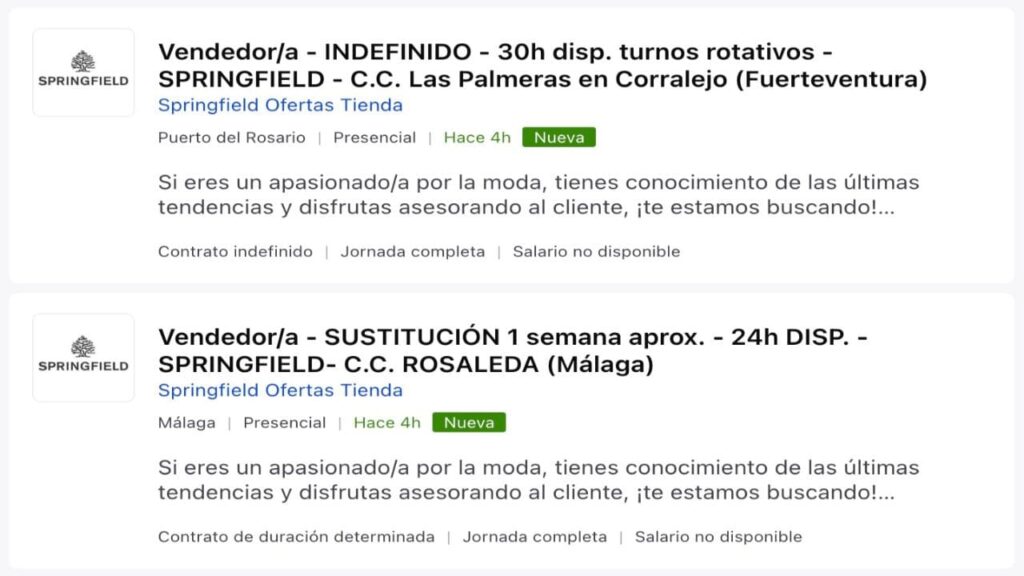 Ofertas de empleo para trabajar en Springfield
