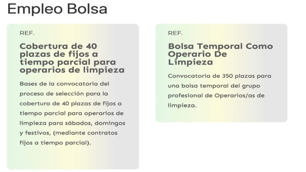 Ofertas de empleo como operario de limpieza o mecánico en LIMASAM