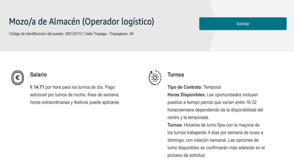 como trabajar en centros logísticos en Amazon