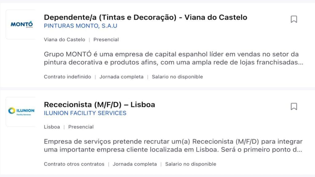 empleo en Portugal