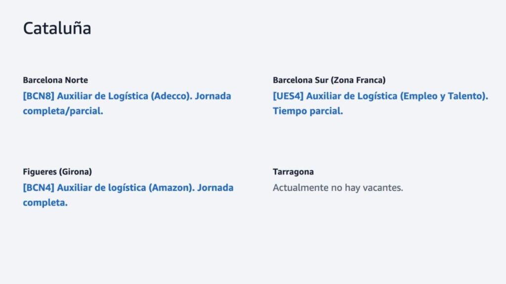 Trabajar en centros logísticos en Amazon